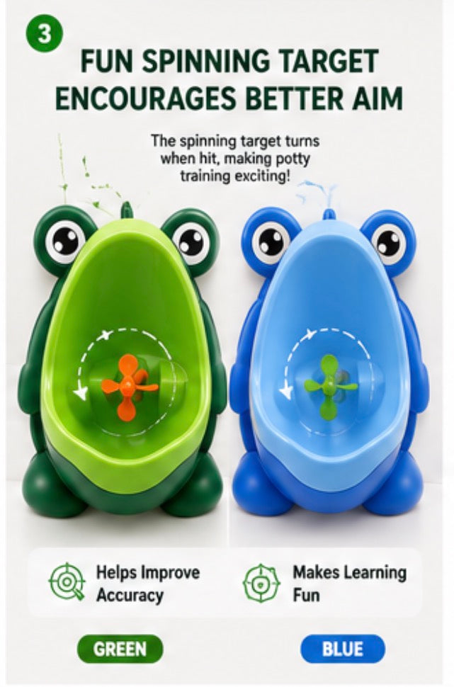 SmartTot Frog Potty Trainer BPA-free green polypropylene material detail