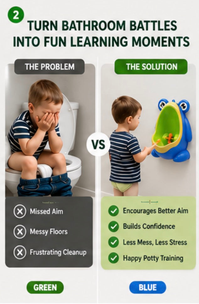 SmartTot Frog Potty Trainer cleaning brush and accessories included in box
