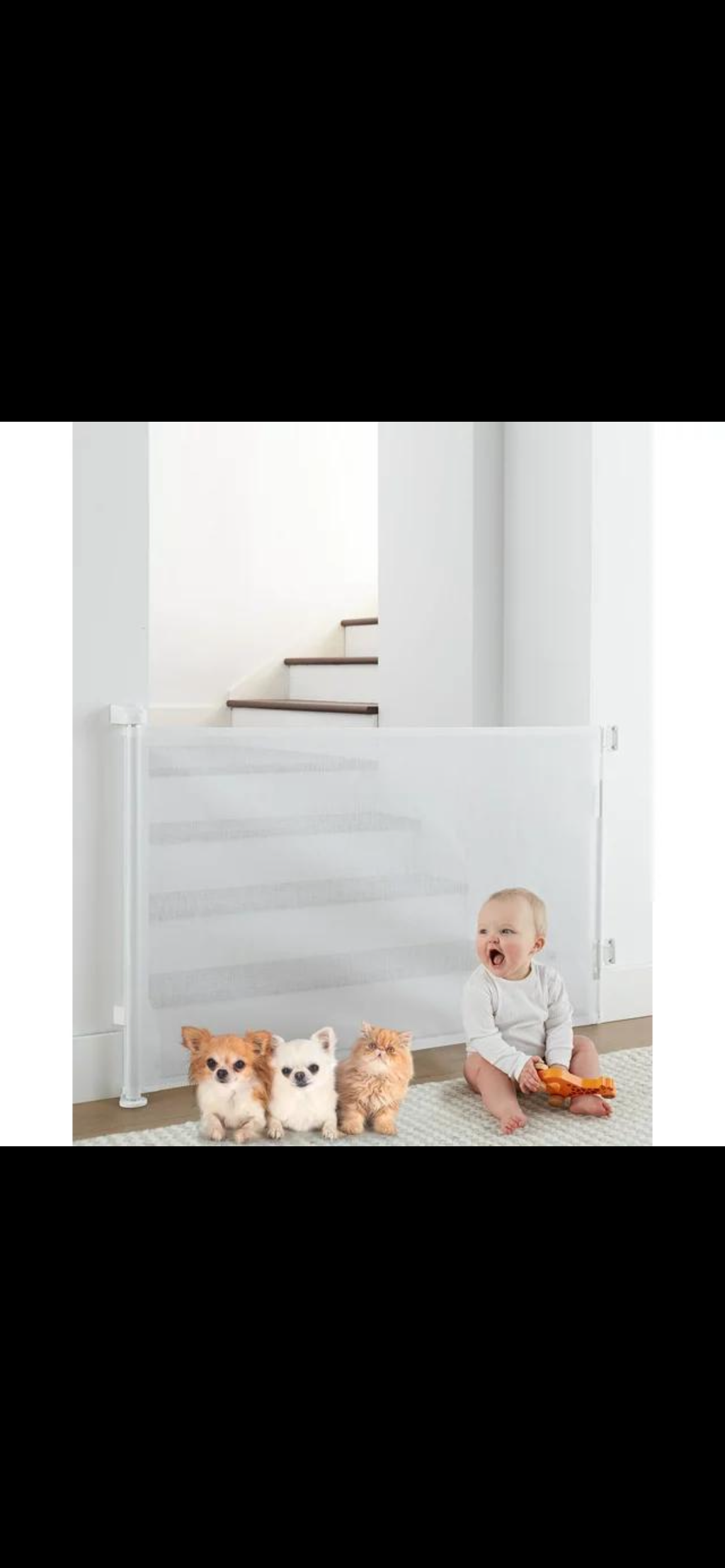 SmartTot Retractable Baby Gate — Extends to 55 Inches, Climb-Proof Mesh
